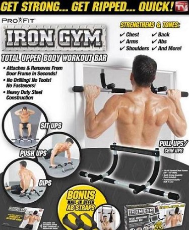 iron gym total upper body workout bar extended long bar